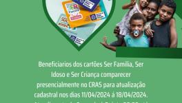Imagem - Em Leverger: Beneficiários do Ser Família devem comparecer na Assistência Social para atualização cadastral